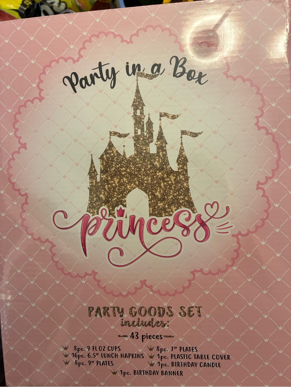 Princess Party Goods 43 piece Set - Pink & Gold
